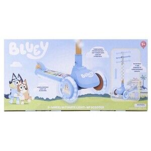 Bluey 3-Wheel Light-Up Scooter for Kids with Adjustable Height, Fun Design Bluey